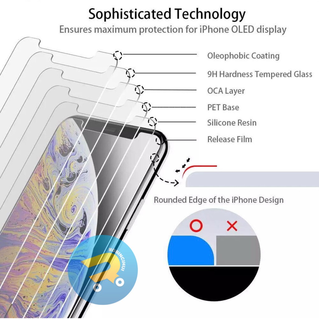 Tempered Glass Iphone Fullscreen HD - Kaca Anti Gores Iphone - Tempered Glass Iphone 6/7/8/x/11/12