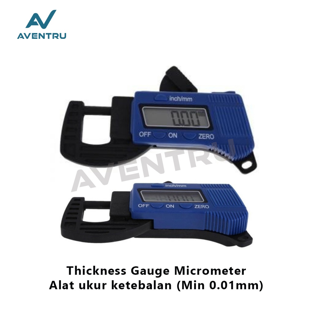 Blue Digital 0.01mm Thickness Gauge Micrometer Carbon Fiber Mikro