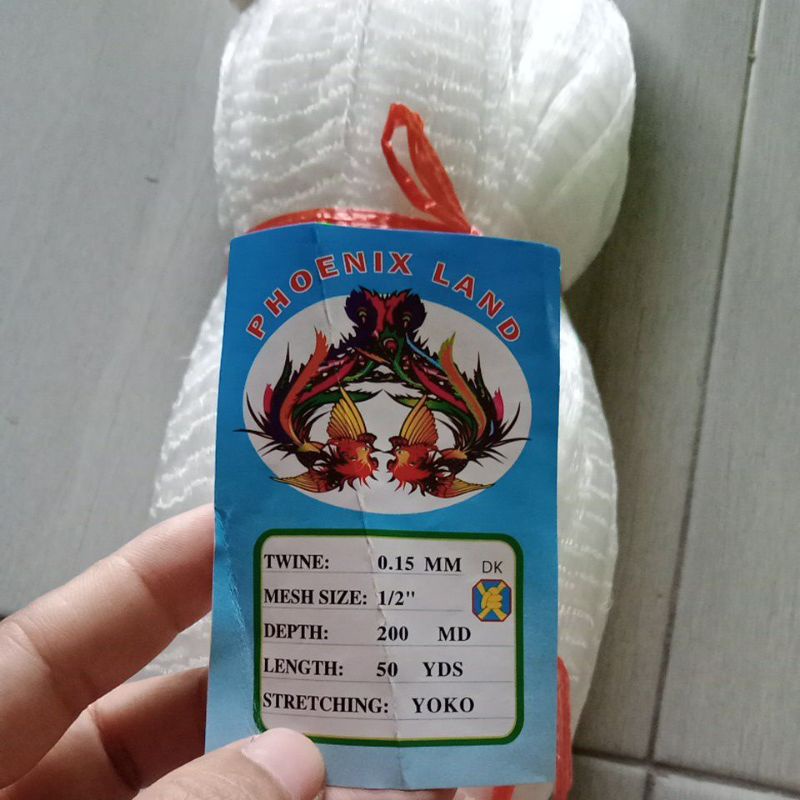 Jaring ikan kecil ½ inci 0.15 200md/50yds yoko pukat ikan jaring ikan senar jaring udang jaring ikan