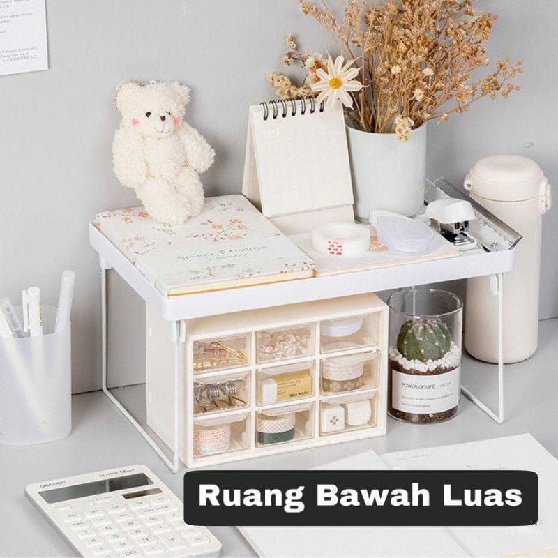 Rak Meja Stationery Desktop Storage Rak Lipat Penyimpanan Buku ATK