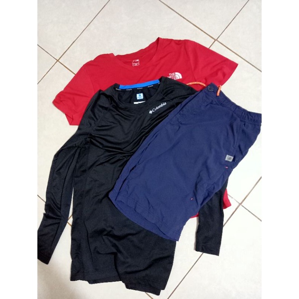 celana pendek Bean pole Baselayer tnf Columbia bekas second preloved