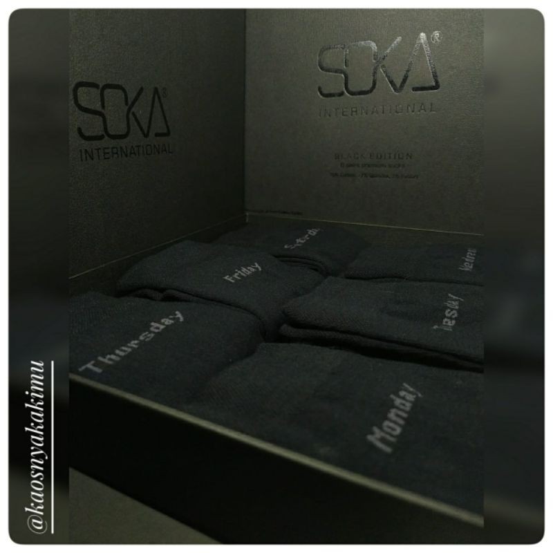 Kaos Kaki Pria Formal Kantor Premium Everyday Package Black Edition by Soka International