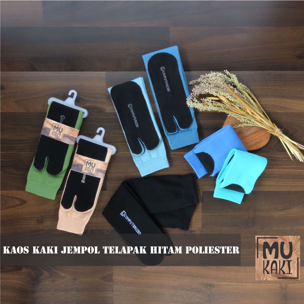 Kaos Kaki Jempol Telapak Hitam Polyester Murah Mukaki