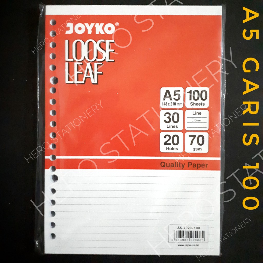 

Kertas isi file loose leaf garis joyko A5 100 lembar