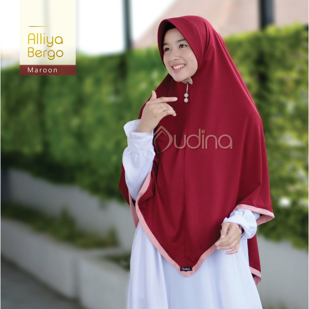 Alliya khimar/bergo instant orenji ori audina
