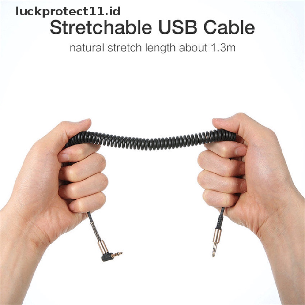 &lt; Luckprotect11.Id &gt; Kabel Tambahan Kabel Audio Bentuk L Male To Male 3.5mm Untuk Mobil