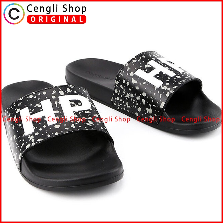 SANDAL SLIDE HUSH PUPPIES PRIA ORIGINAL CASUAL BRANDED HITAM HM01