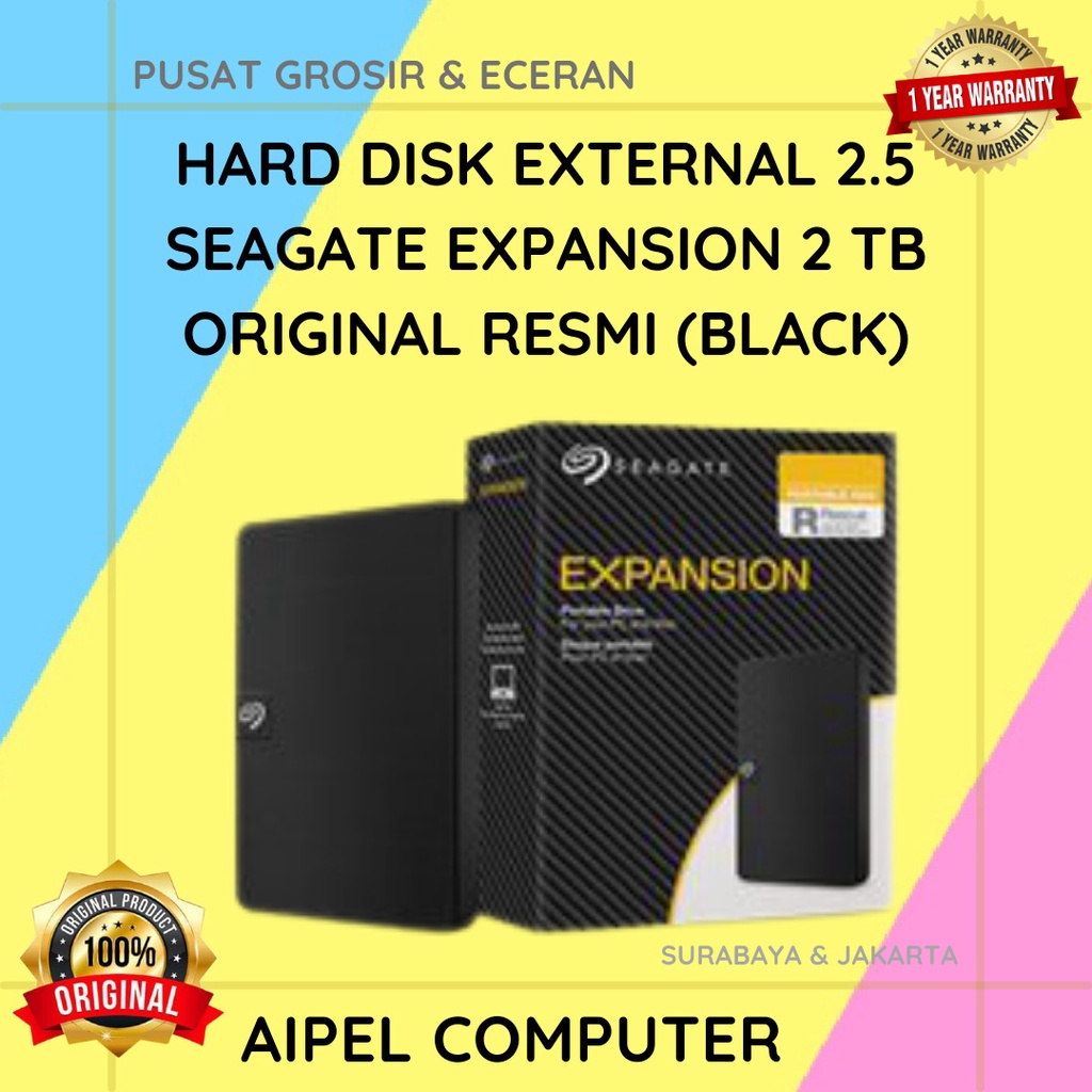 EXP2 | HARD DISK EXTERNAL 2.5 SEAGATE EXPANSION 2 TB ORIGINAL RESMI (BLACK)