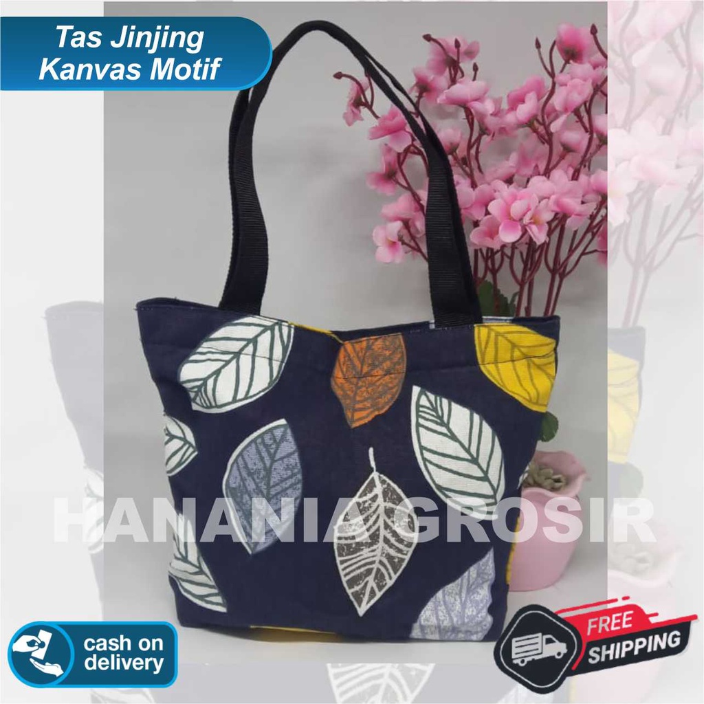 TAS JINJING HANDBAG - TAS MUKENA - TAS MAKEUP BAHAN KANVAS MOTIF VARIAN TERBARU