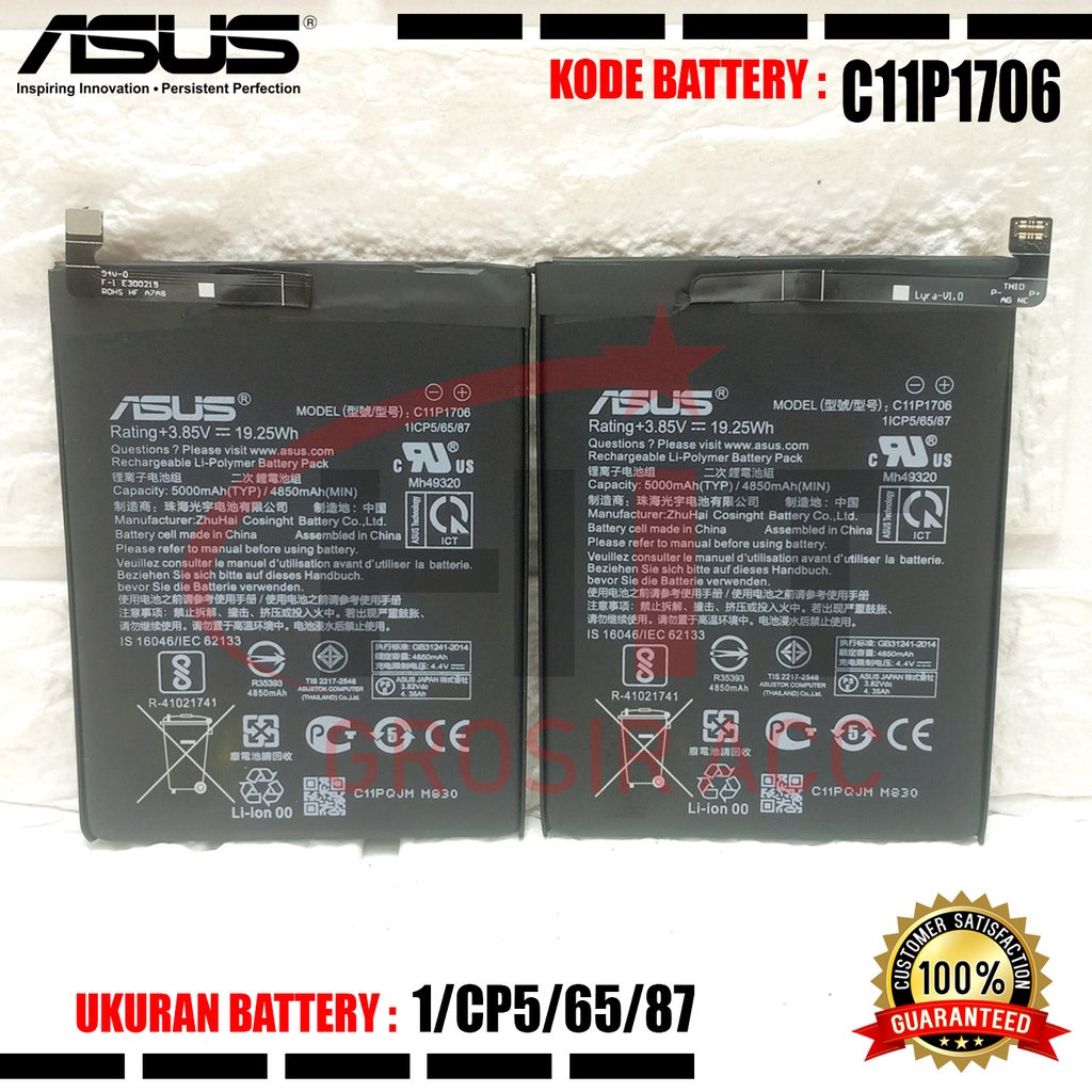 Baterai Battery C11P1706 Original Asus Zenfone Max Pro M1 ZB601KL / Max Pro M2 ZB631KL