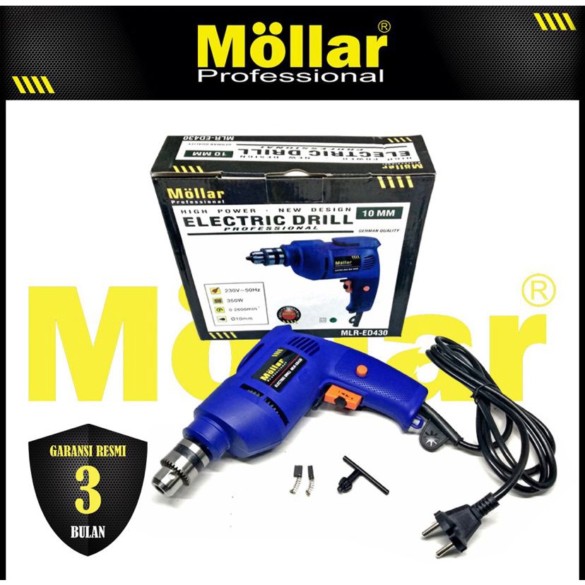 MESIN BOR LISTRIK 10mm 10 mm MOLLAR Bolak Balik Variable Speed ORIGINAL ASLI MLR-ED430