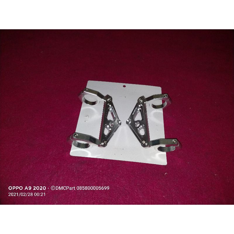 PANGKON LAMPU BREKET LAMPU DUDUKAN LAMPU CNC AS 33 SILVER  PNP CB GL MP