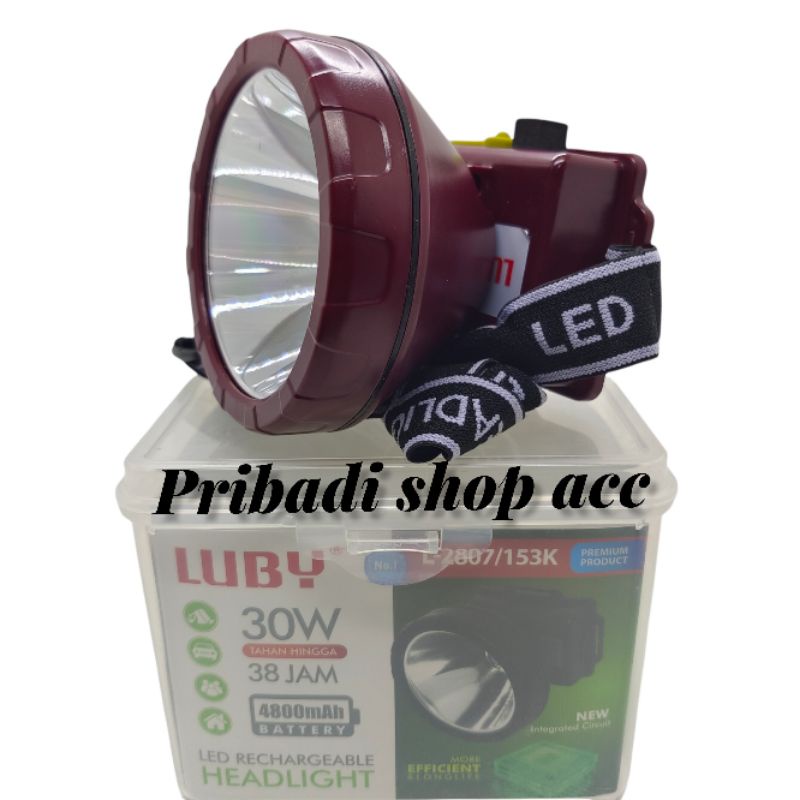 Senter Kepala LED LUBY-2807/153 30 WATT Super Terang /Headlamp LUBY 30 WATT Super Terang