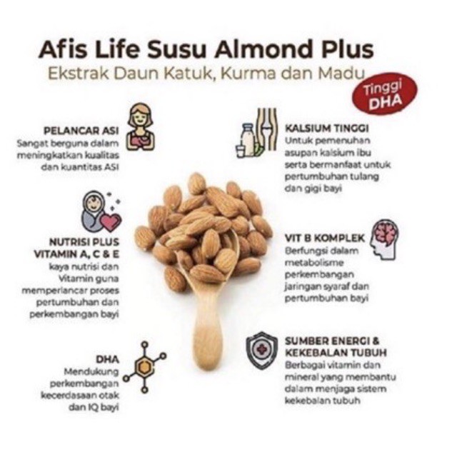 Afis Life Susu Almond - Pelancar Asi Booster - Minuman Ibu menyusui