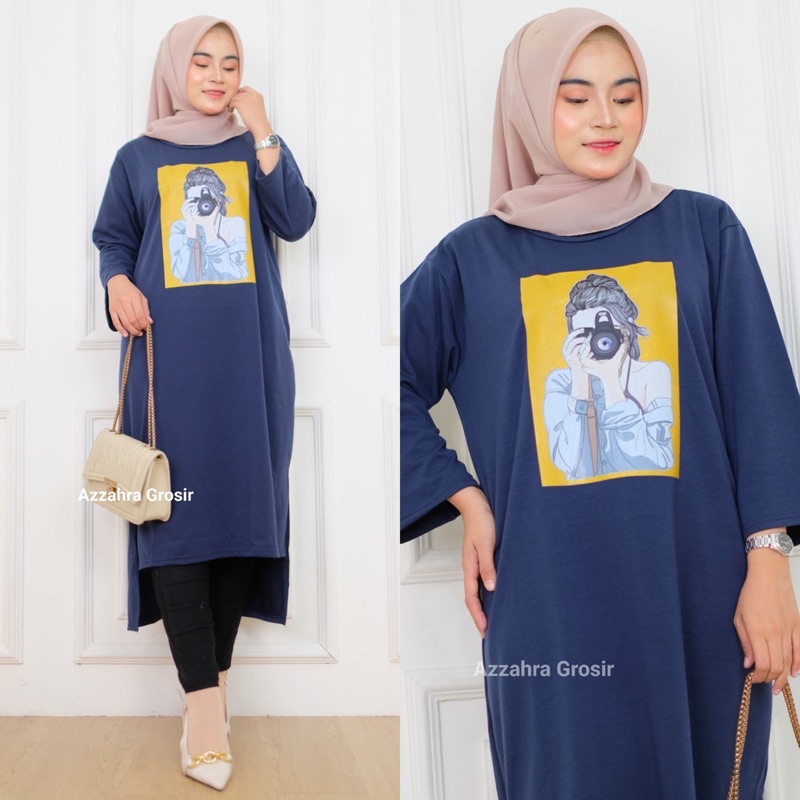 Kirana Midi - Long Tunik Jumbo Babyterry Spandex Print DTS / 376-6951