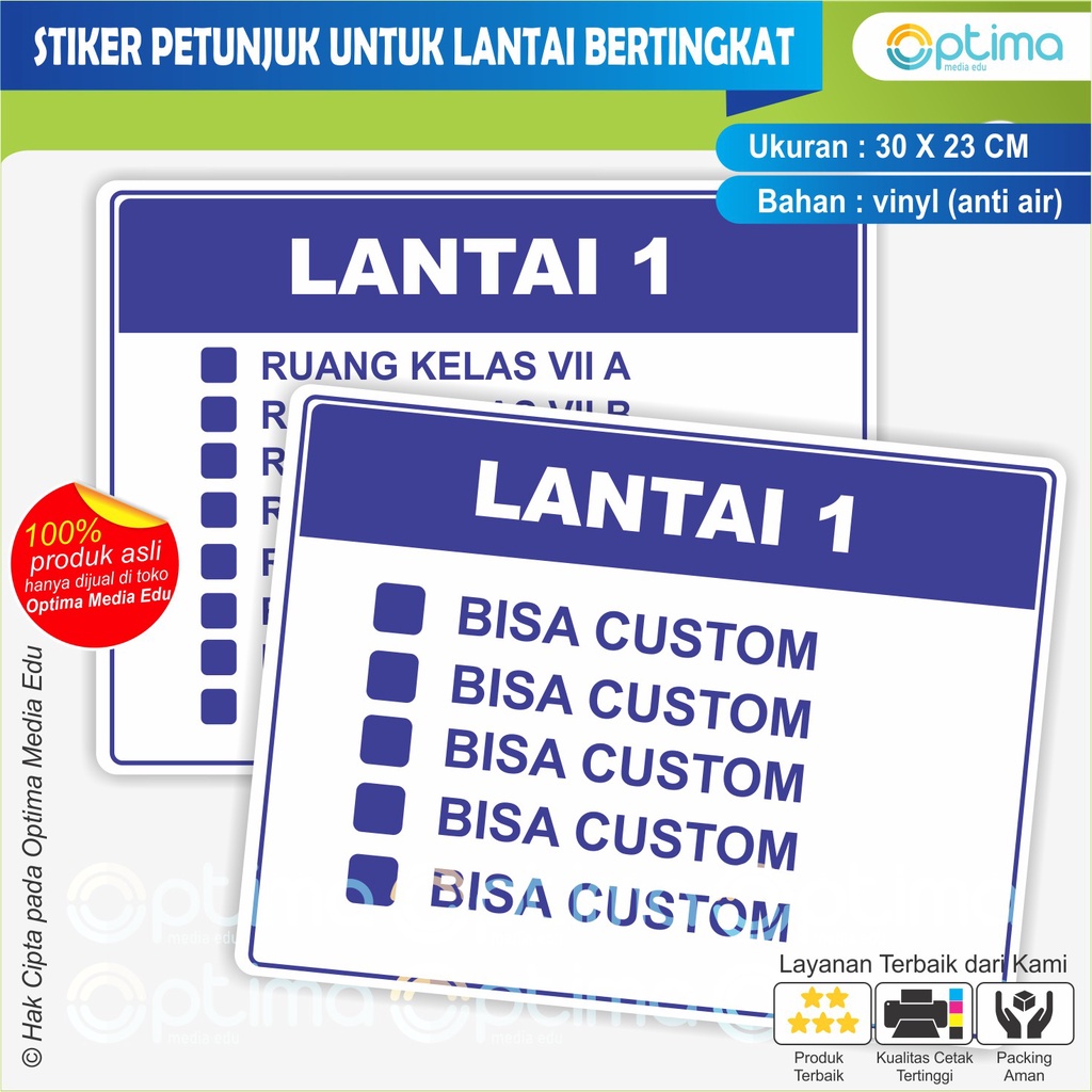 

STIKER PETUNJUK UNTUK LANTAI ATAS / BERTINGKAT