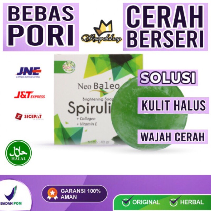 sabun pemutih wajah neo baleo sabun spirulina original sabun herbal sabun glowing