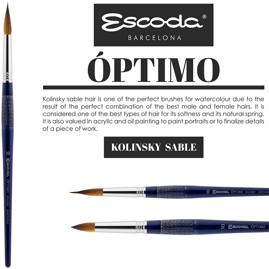 

ESCODA OPTIMO Kolinsky Sable Round Brush Series 1210