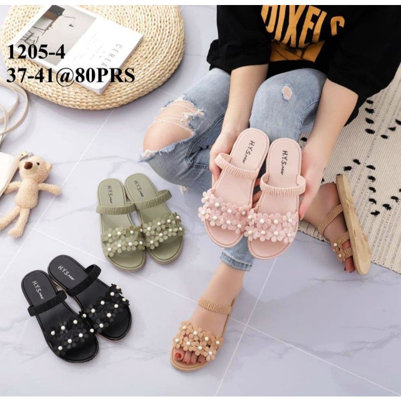 SANDAL JELLY HYS SELOP TALI KERUT BUNGA