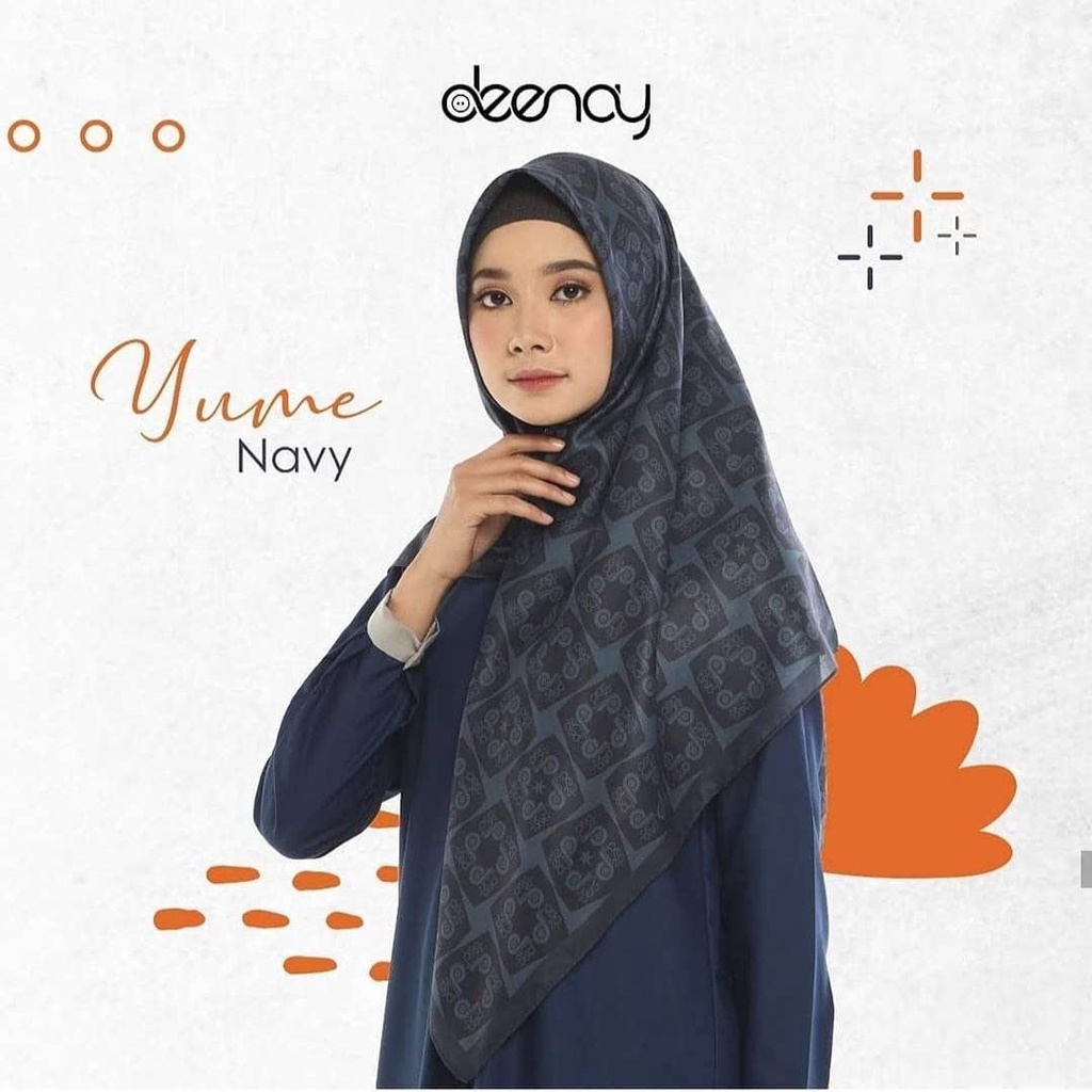 HIJAB YUME NAVY by DEENAY/BAHAN ULTRAFINE/KERUDUNG PREMIUM/KERUDUNG SEGIEMPAT/KERUDUNG POLOS/KOLEKSI