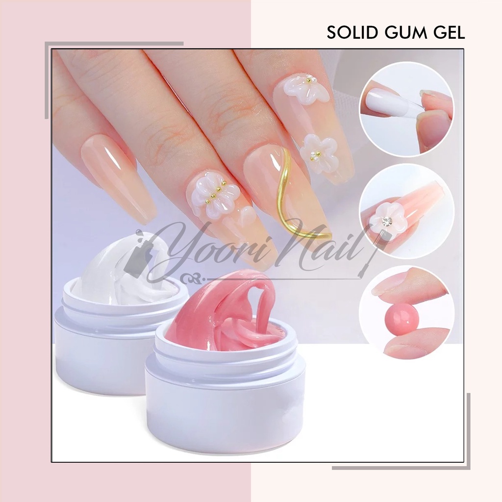 Solid gum gel adhesive extension nails gems glue 4D gel transparant clear