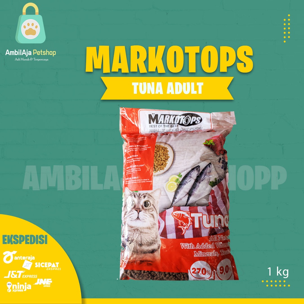 Makanan kucing Markotops 1kg All Variant Dry Food For All Life Stages