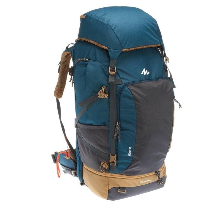 QUECHUA Tas Gunung Anti Maling / Carrier 70L Blue 100% ORI DECATHLON