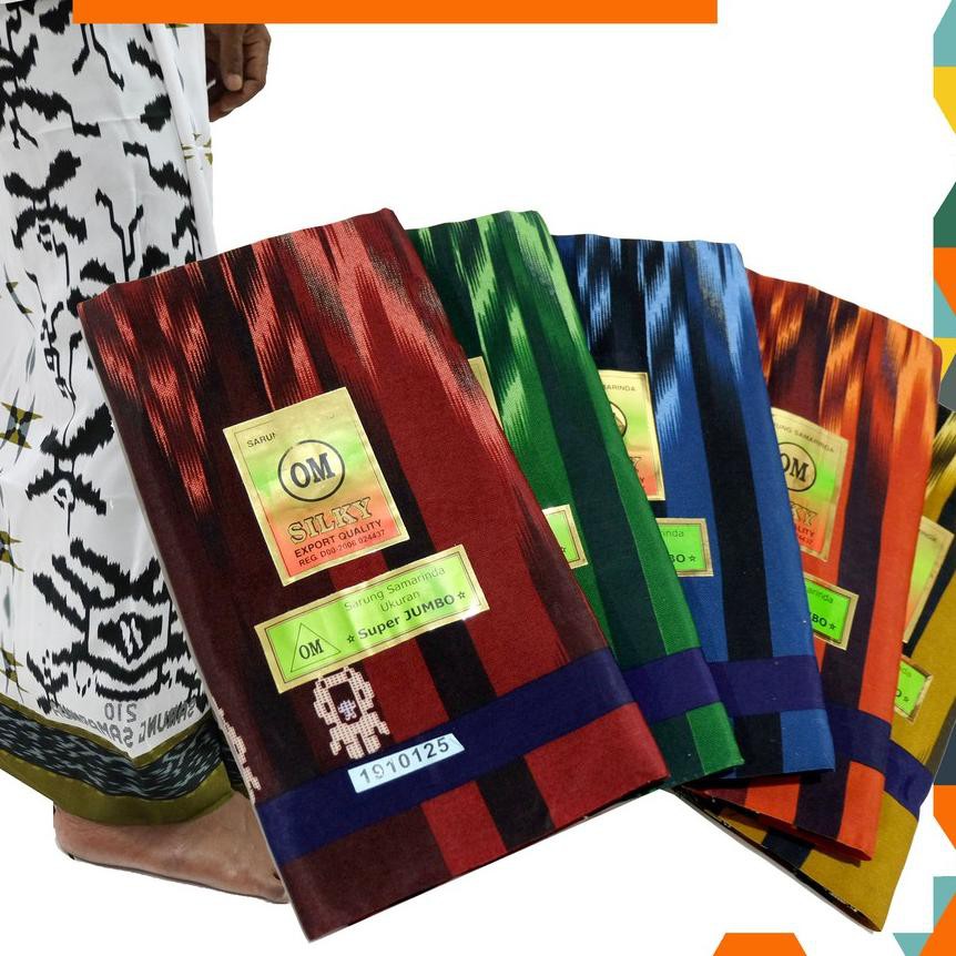 ❄ Sarung Laki Laki Samarinda OM Silky Dewasa Ukuran JUMBO ✩