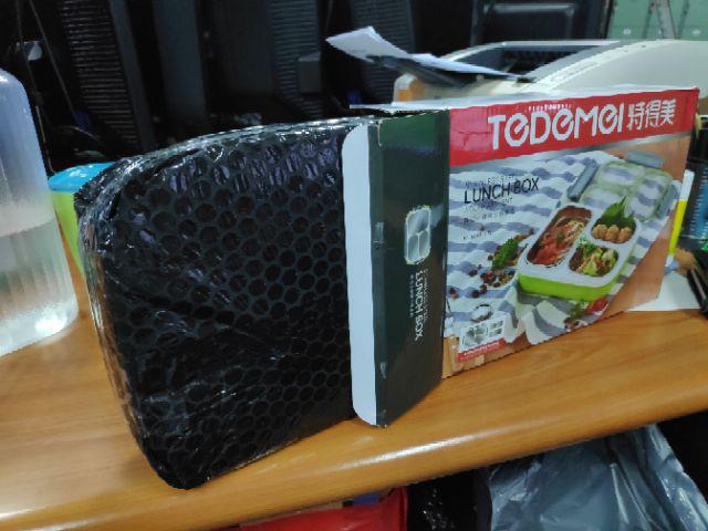 Tempat Makan Stainless Anti Tumpah Tedemei 6540 Pink Green Blue.