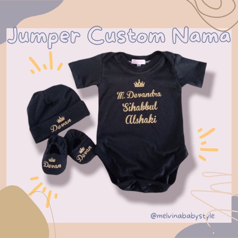 Jumper Bayi Jumper Custom Nama Bayi Baju Bayi Custom Nama Set Baju Bayi Hadiah Bayi Paket Baju Bayi