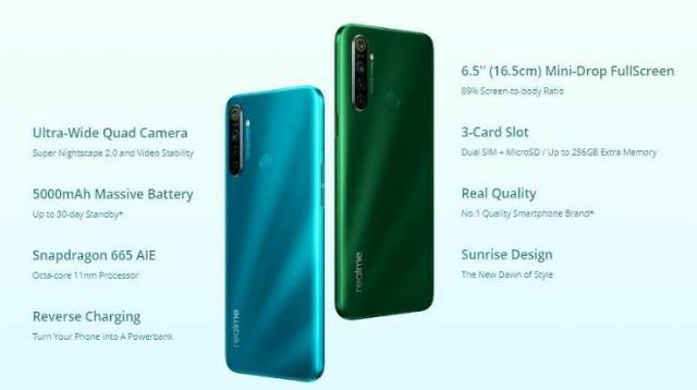 REALME 5I RAM 4GB 3GB INTERNAL 32GB 64GB 4/64GB 3/32GB GARANSI RESMI ORIGINAL FULL BONUS