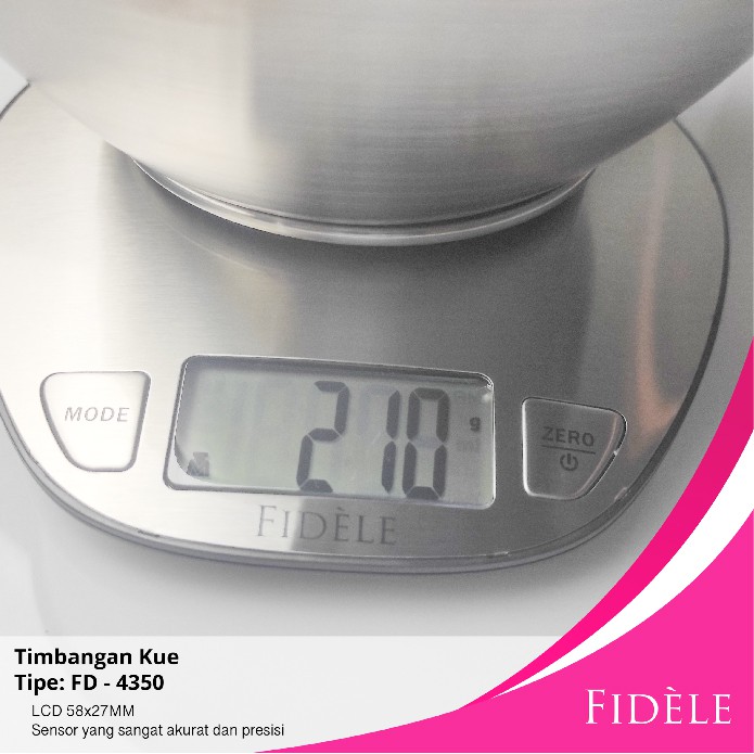 Timbangan Dapur Digital Mangkuk Besar 1.8L FIDELE FD-4350 Premium