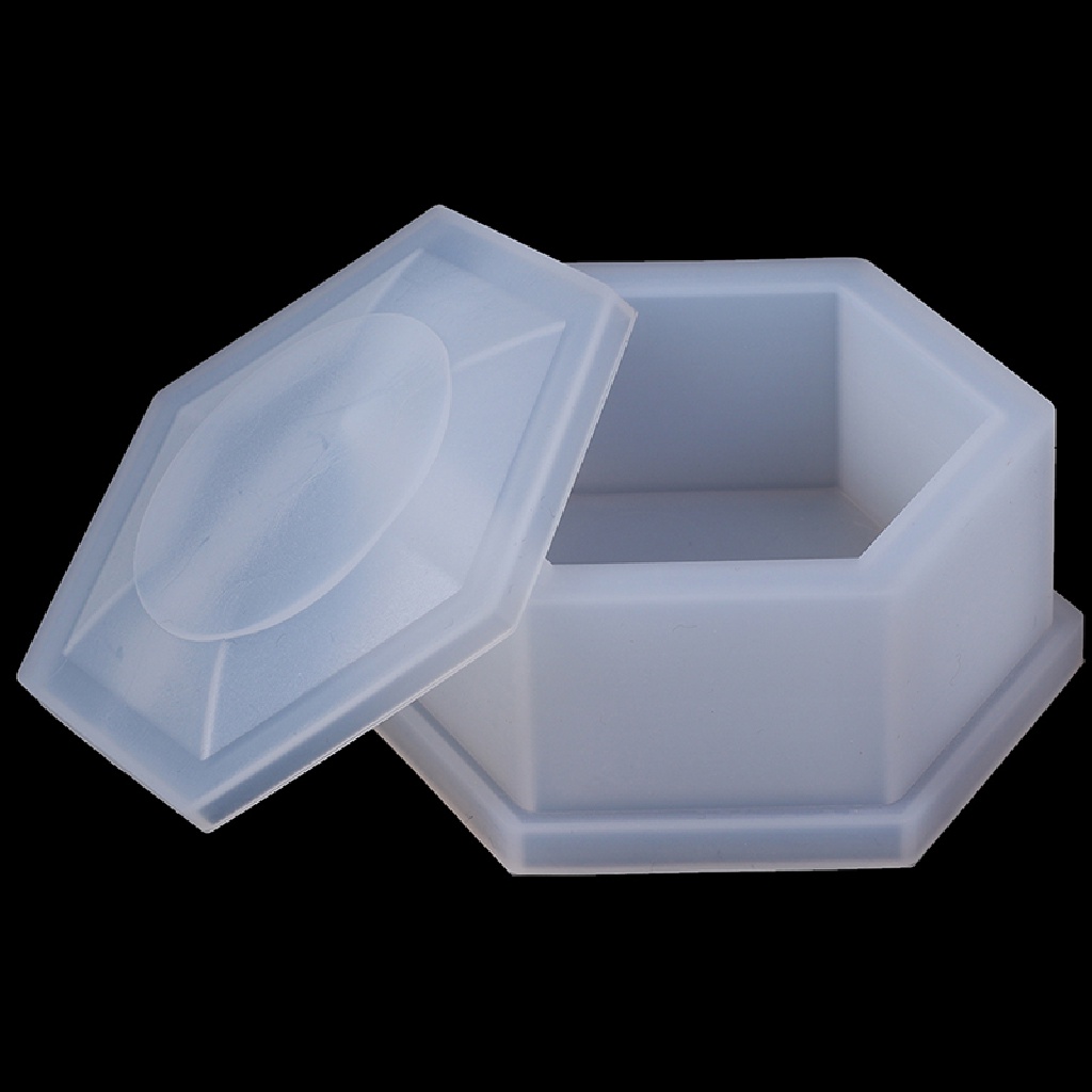 [OOID] Silicone Hexagon Jewellery Storage Box Mold Resin Casting Mould DIY Craft ID