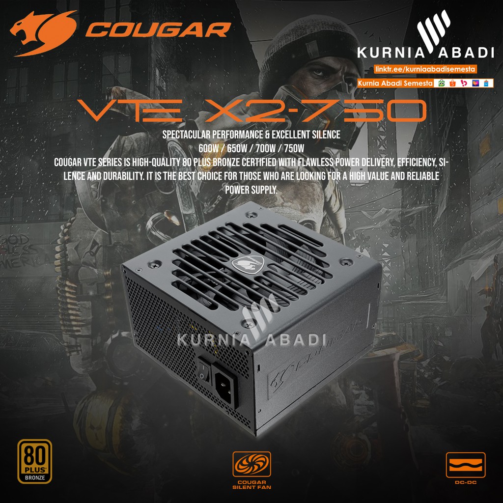 COUGAR GAMING PSU VTE X2 750 80PLUS BRONZE 750W CGR VX-750