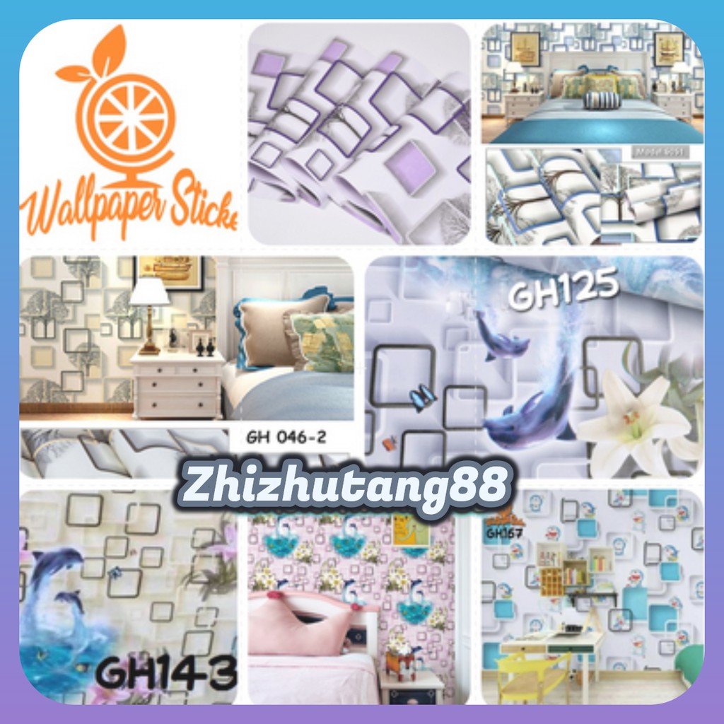 Wallpaper Motif Kotak Wallpaper Stiker Wallpaper Dinding 3d Roll Ukuran 45Cm X 8M