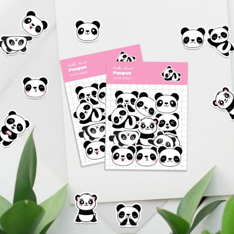 

Calla Land 24Pcs Sticker Pack Bentuk [PANPAN] Panda Lucu Aesthetic for Bullet Journal Decoration Planer Diary Scrapbook DIY Gift