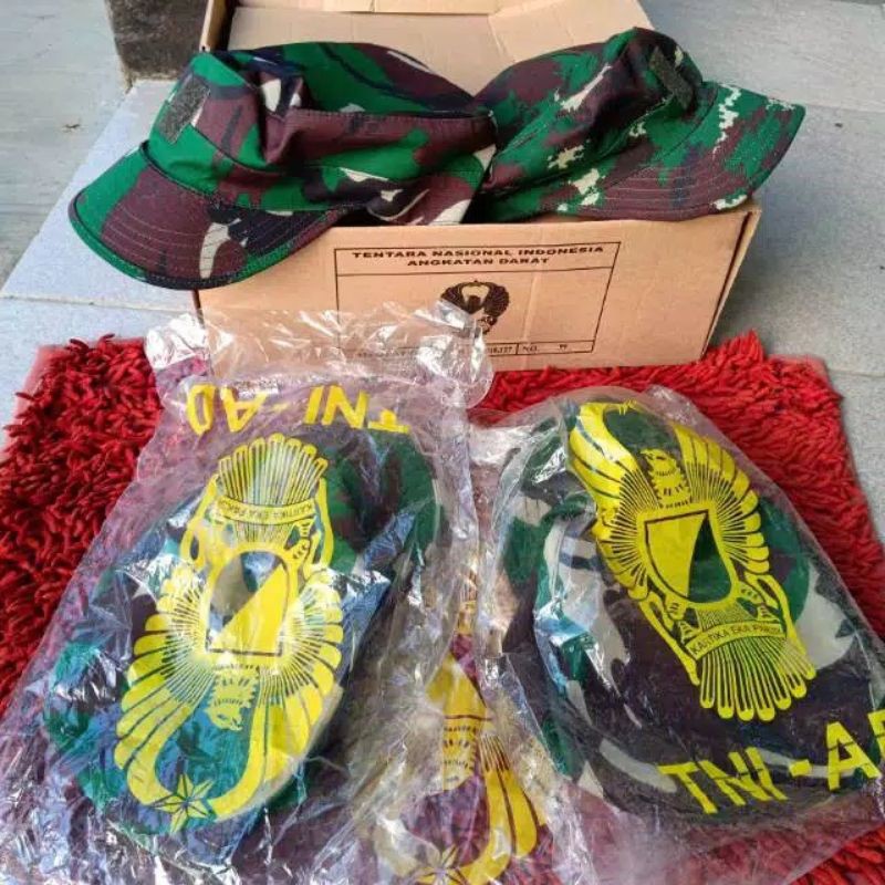 Topi pet jatah loreng army standar TNI commando bahan Sritex