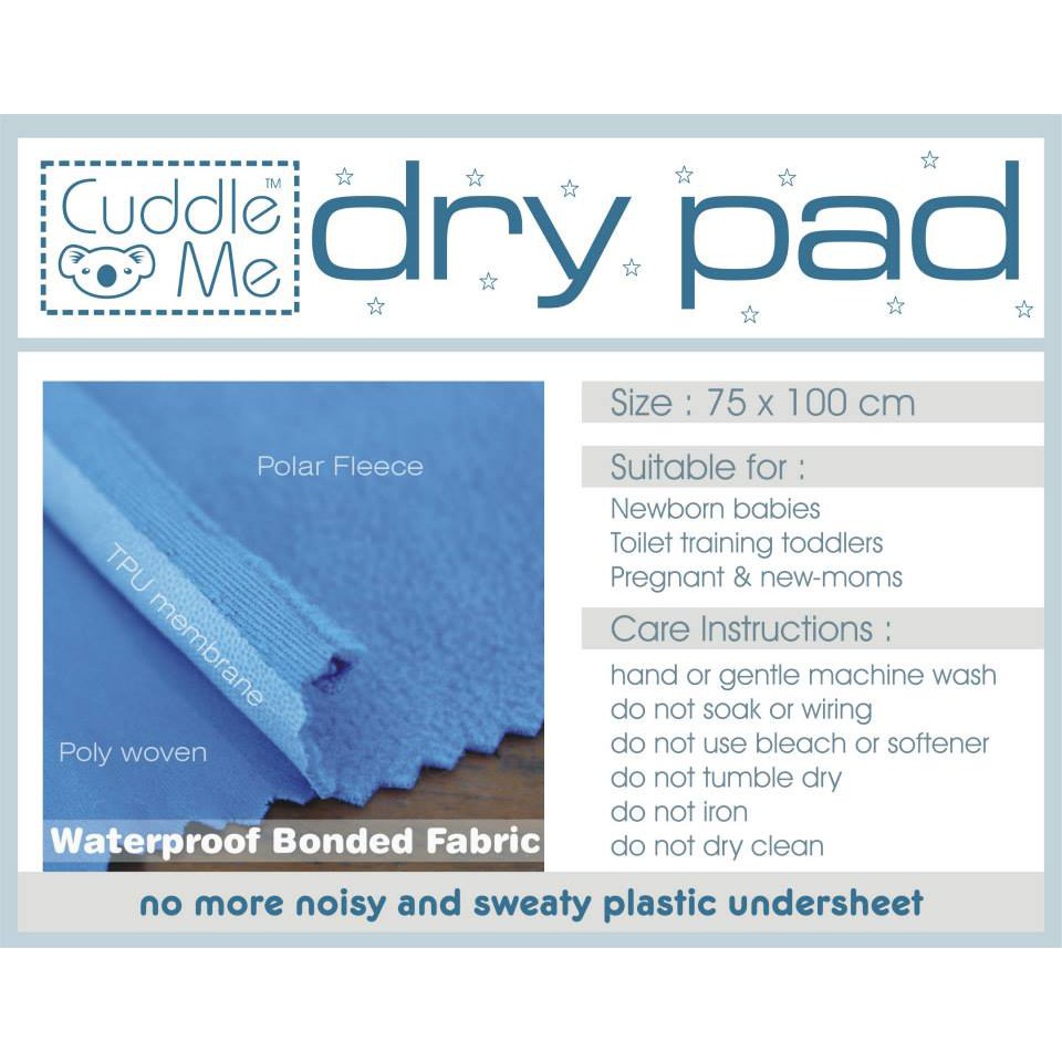 Cuddle Me Dry Pad Alas Ompol Kain Perlak Modern Bayi Waterproof Anti Tembus Original Cuddleme Drypad