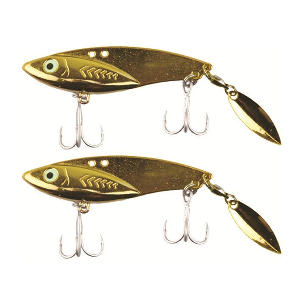 Top 2pcs Electroplate Metal Fishing Tenggelam Ikan Kecil Warna-Warni Memimpin Casting