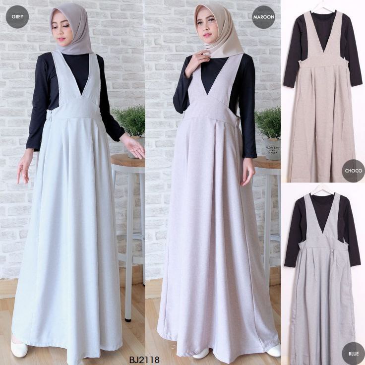 Baju Gamis wanita muslimah style terkini berkualitas terbaik dan nyaman dipakai dbs bj218 murah
