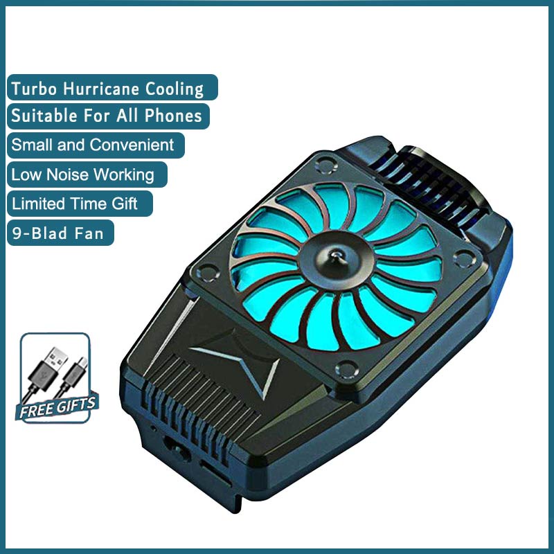 (COD) Mukava Cooling Pad hp Gamepad Gaming Tripledi Mobile Radiator Cooler Pendingin Handphone Fan Holder