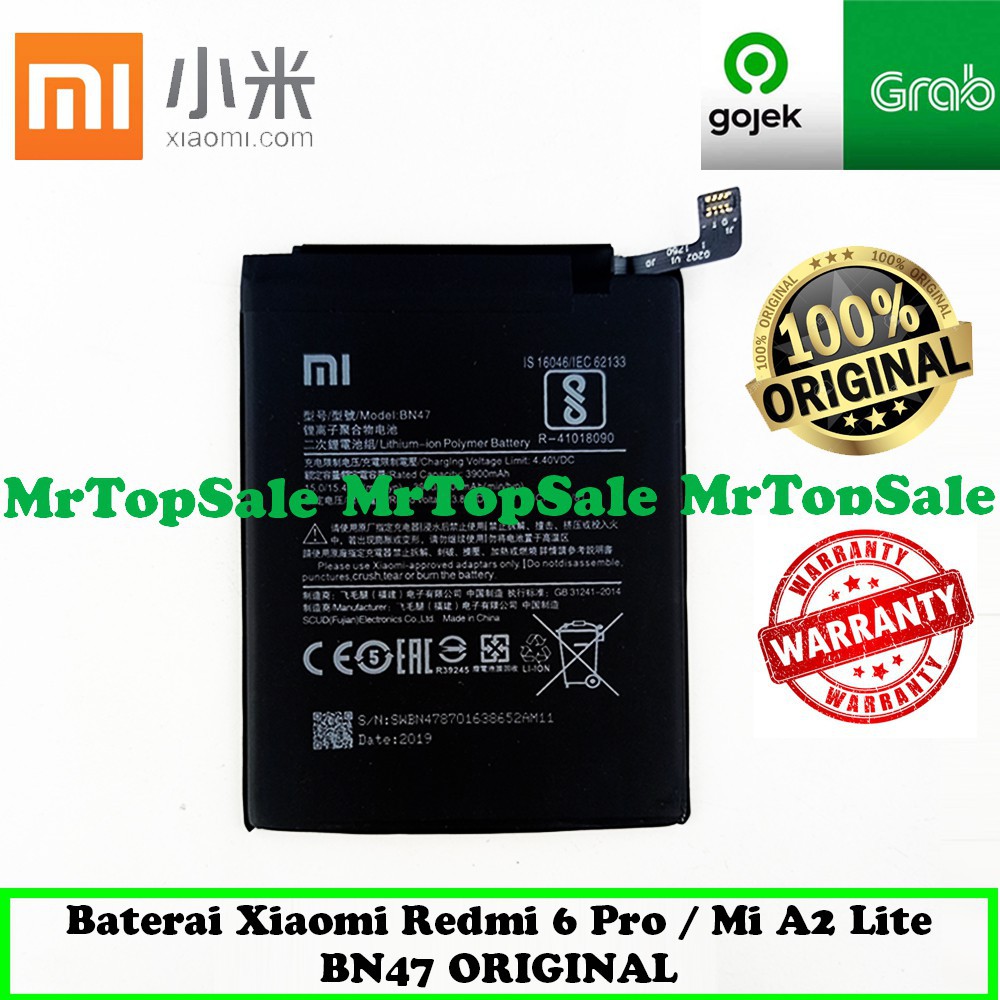 Baterai Handphone Xiaomi Redmi 6 Pro / Mi A2 Lite / BN47 / BN 47 / BN-47 ORIGINAL Batre Battery HP