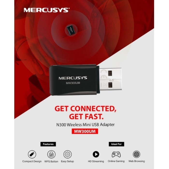 USB WIFI Mercusys MW300UM N300 Wireless Mini USB Adapter tplink