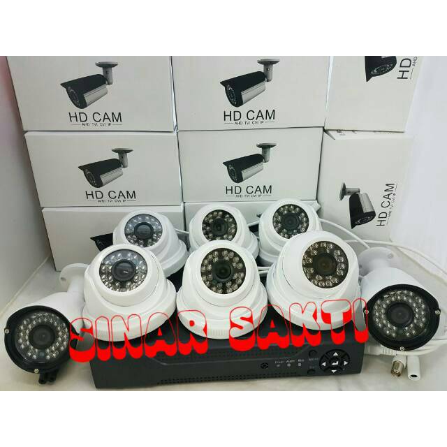 PAKET CAMERA CCTV 8CH/8 CHANNEL 3MP ( KOMPLIT TIMGGAL PASANG BRO )