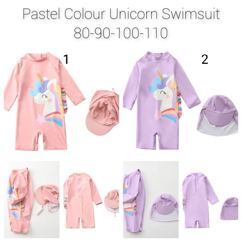 Baju renang anak bayi unicorn, unicorn baby swimwear, baju renang import