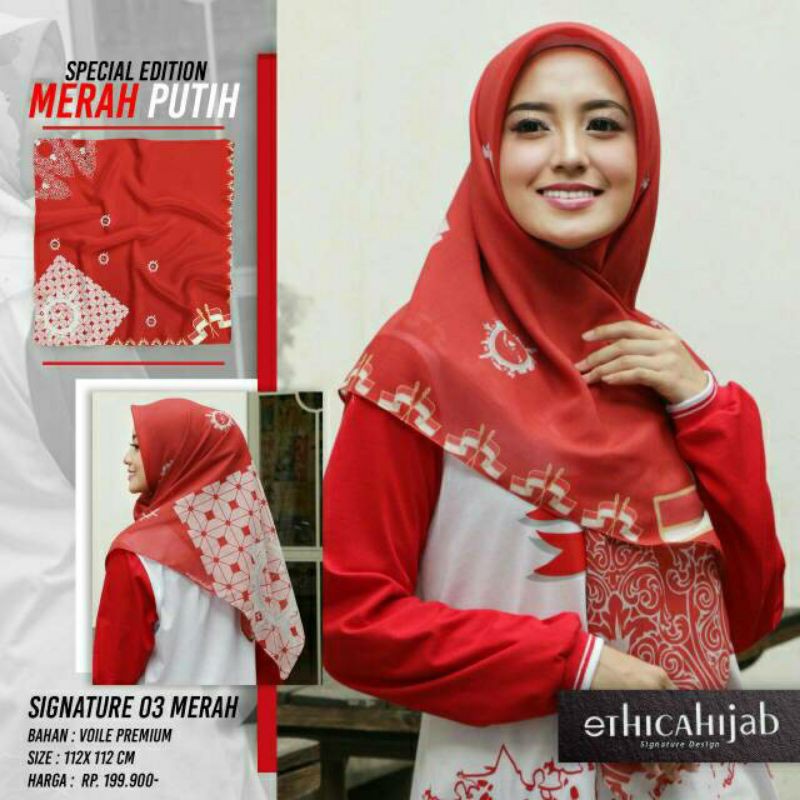 HIJAB MERAH PUTIH SIGNATURE 03 ||  ETHICA