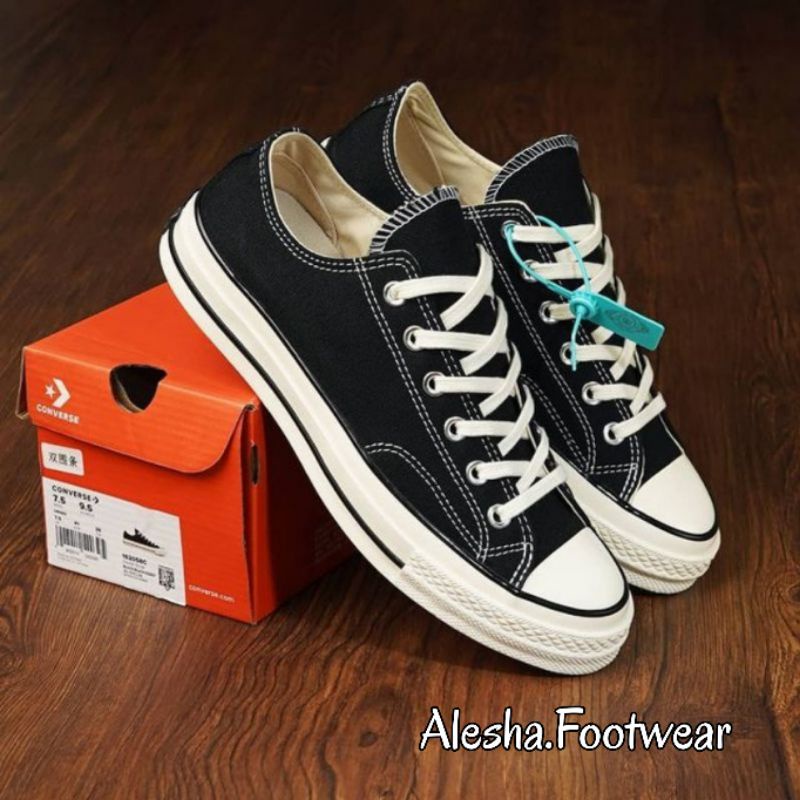 Sepatu Converse 70s OX Black / Converse 70's Low Hitam Premium BNIB / Converse Sekolah Termurah / Converse Terlaris /Sepatu Sekolah Hitam Putih