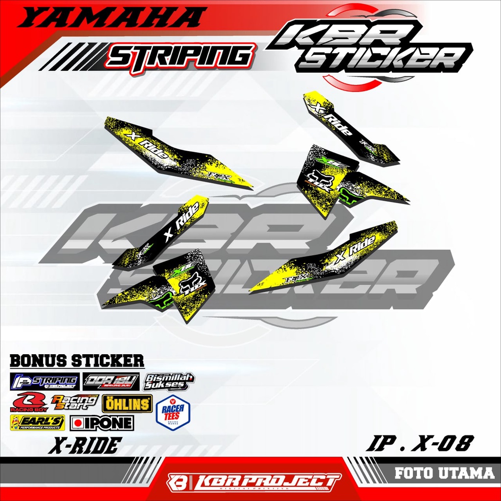 X RIDE (COD) STICKER STRIPING MOTOR YAMAHA X RIDE VARIASI.08