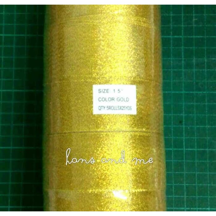 

Pita Emas 1.5" Pita Kado Bingkisan Souvenir 25 yards per rol
