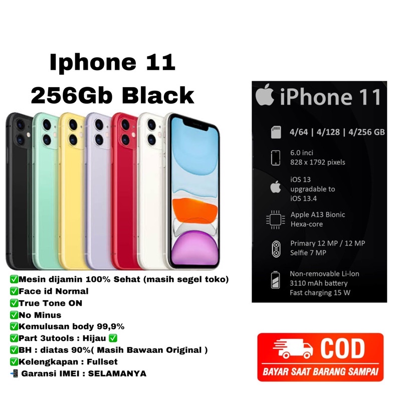 IPHONE 11 / IPHONE 11 256gb / IPHONE 11 256gb LIKE NEW ORIGINAL